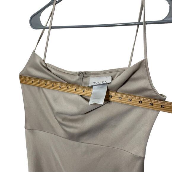 BHLDN Cali Satin Cowl Neck Slip Dress Champagne Women’s Size 14 Midi - Picture 12 of 14